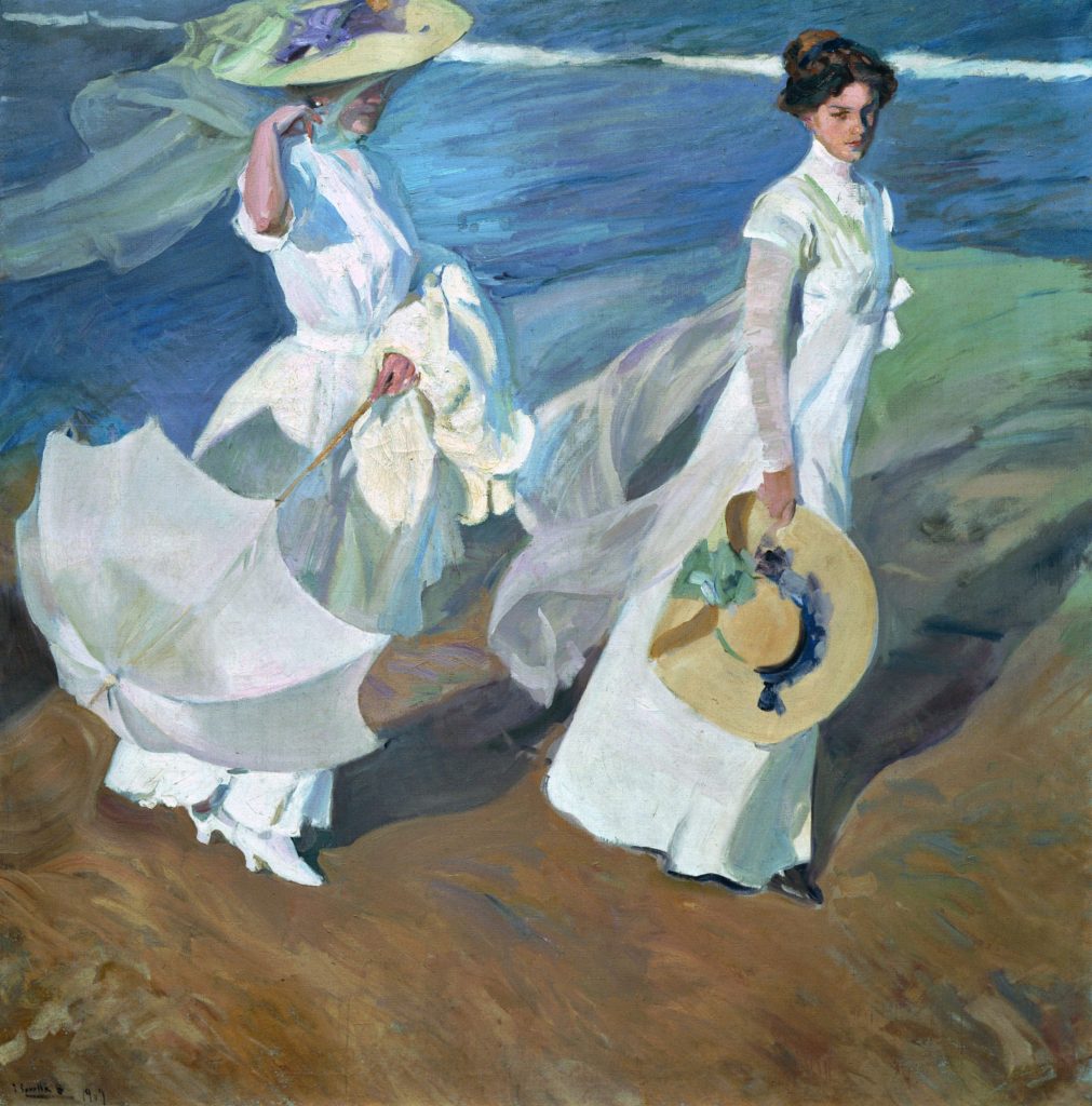 obra de paseo a la orilla del mar de Sorolla